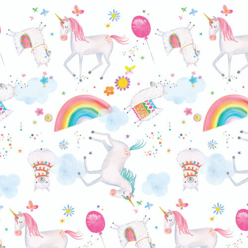 Comfy Flannel - Unicorn Party 44"/45" Cotton Flannel Fabric per yard