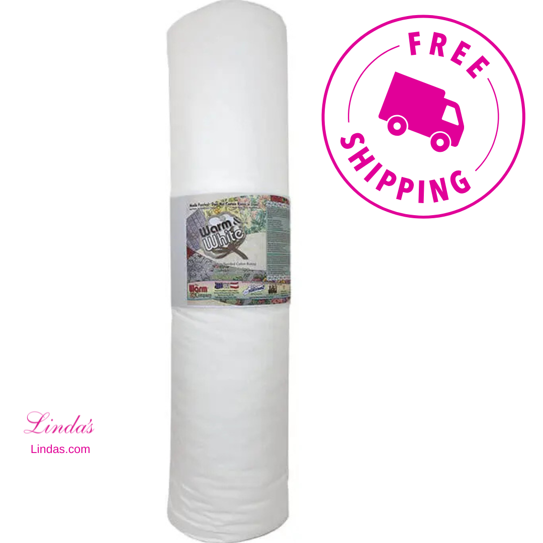 Warm & White® White Cotton Quilt Batting – 45" x 40 Yard Bolt