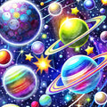 Cosmic Space Fabric Panel 9