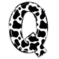 Cow Print Alphabet Fabric Panel 23