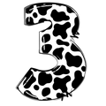 Cow Print Alphabet Fabric Panel 35