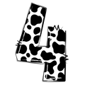 Cow Print Alphabet Fabric Panel 36