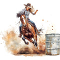 Cowgirls Barrel Racing Fabric Panel 1