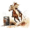Cowgirls Barrel Racing Fabric Panel 4