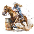 Cowgirls Barrel Racing Fabric Panel 6