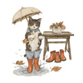 Cozy Autumn Cats Fabric Panel 58