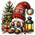Cozy Christmas Gnomes Fabric Panel 18