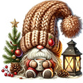 Cozy Christmas Gnomes Fabric Panel 23