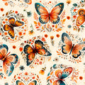 Cream Butterflies Harvest Hollow 44"/45" Cotton Fabric per yard