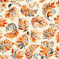 Cream Fall Leaves Harvest Hollow 44"/45" Cotton Fabric per yard