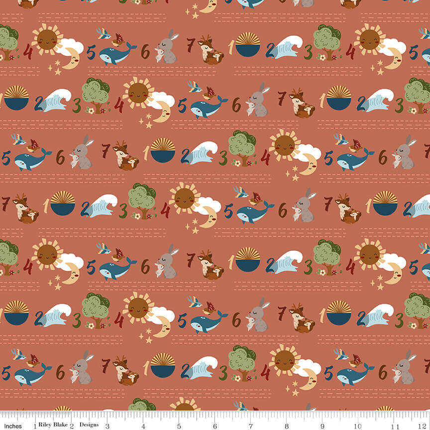 Created with Love - Seven Days - Clay 44" / 45" Fabric Per Yard