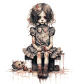 Creepy Horror Evil Dolls Fabric Panel 16