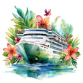 Cruise Ships Fabric Panel 28