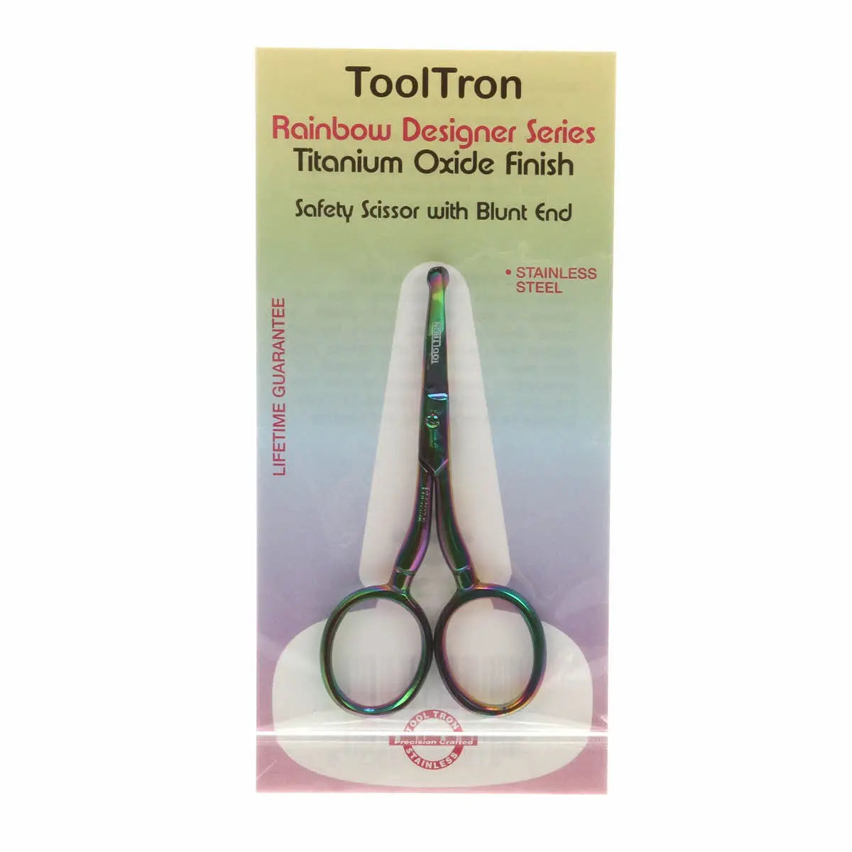 Curved Embroidery Scissor Blunt End Rainbow 3 1/2in