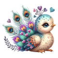 Cute Adorable Peacocks Fabric Panel 8