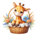Cute Baby Giraffe Fabric Panel 13