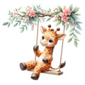 Cute Baby Giraffe Fabric Panel 27