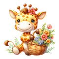 Cute Baby Giraffe Fabric Panel 29