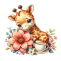 Cute Baby Giraffe Fabric Panel 7