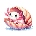 Cute Cartoon Axolotl Fabric Panel 19
