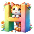 Cute Cats Letter H Fabric Panel