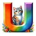 Cute Cats Letter U Fabric Panel