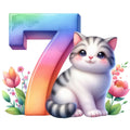Cute Cats Number 7 Fabric Panel