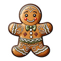 Cute Christmas Gingerbread Man Fabric Panel 1