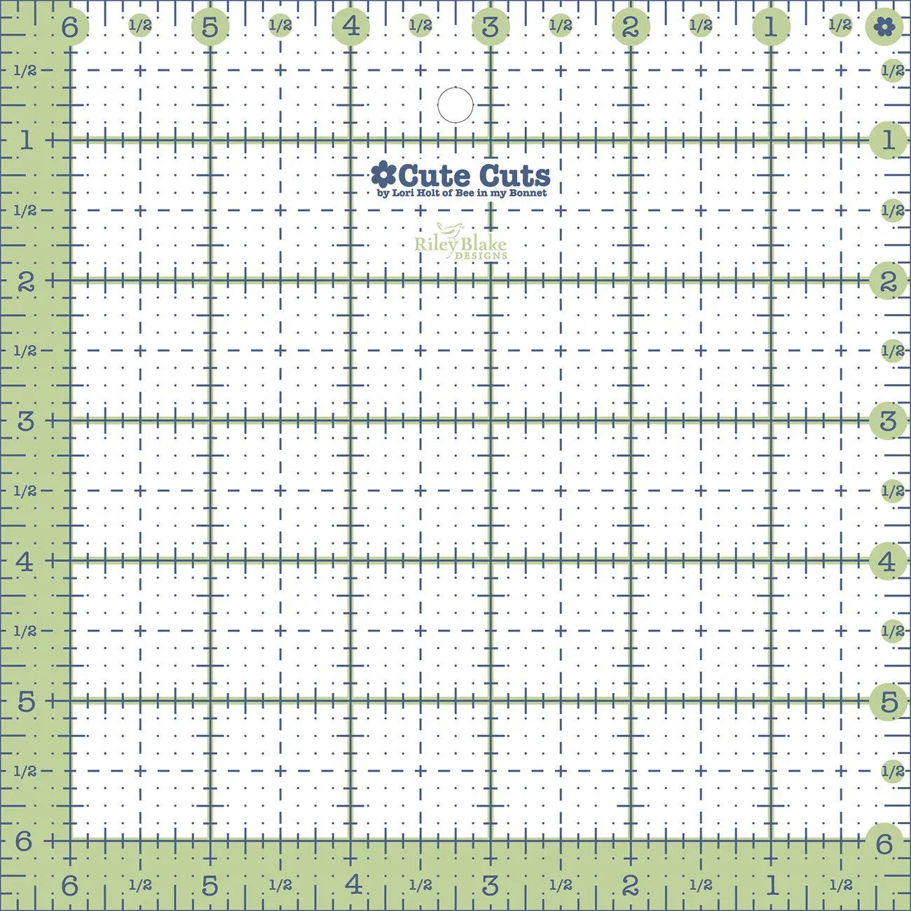 Cute Cut Ruler Square 6-1/2in x 6-1/2in