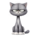 Cute Gray Cat Fabric Panel 11