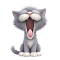 Cute Gray Cat Fabric Panel 3