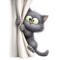 Cute Gray Cat Fabric Panel 7