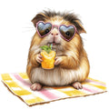 Cute Guinea Pigs Fabric Panel 28