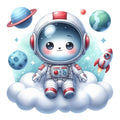 Cute Little Astronaut Fabric Panel 14