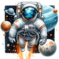 Cute Little Astronaut Fabric Panel 20