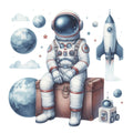 Cute Little Astronaut Fabric Panel 32