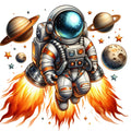 Cute Little Astronaut Fabric Panel 34