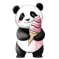 Cute Panda Bears Fabric Panel 10