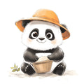Cute Panda Bears Fabric Panel 26