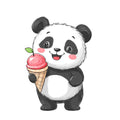Cute Panda Bears Fabric Panel 6
