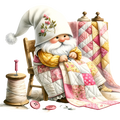 Cute Sewing Gnomes Fabric Panel 22