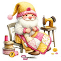 Cute Sewing Gnomes Fabric Panel 6