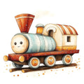 Cute Trains Fabric Panel 6