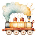 Cute Trains Fabric Panel 9