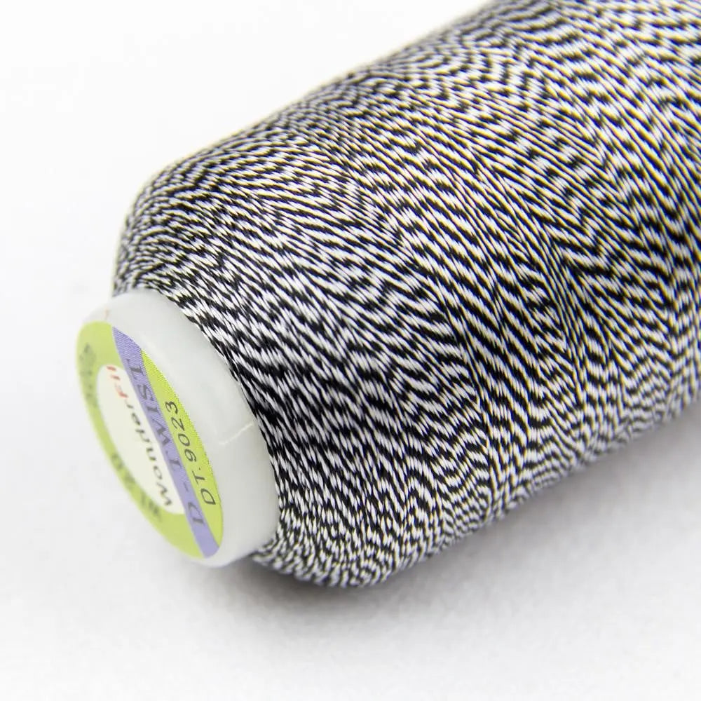 DT23 - D-Twist™ 20wt  Rayon Black White Thread