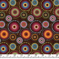 Dark Brown Lucky Medallion 45" Wide Cotton Fabric Per Yard
