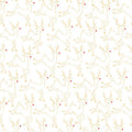 Deer Metallic White Gold Merry Mix 43"/44" Cotton Fabric Per Yard