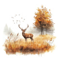 Deer in Nature Fabric Panel 1