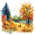 Deer in Nature Fabric Panel 13
