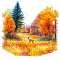 Deer in Nature Fabric Panel 2